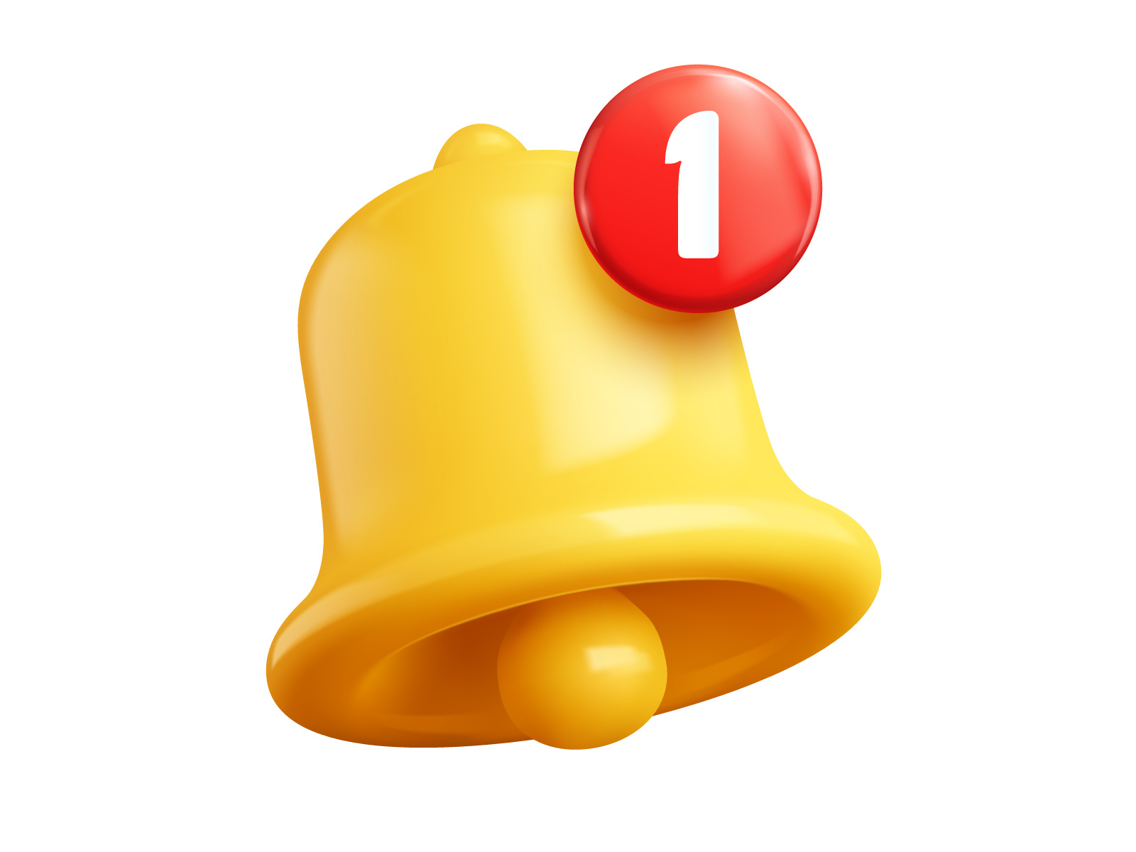 Vector bell icon 3d bell gradient mesh icon notification vector