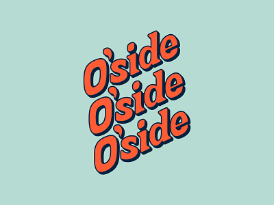 O'side or No'side 3d lettering branding california custom type lettering oceanside procreate retro serif vintage