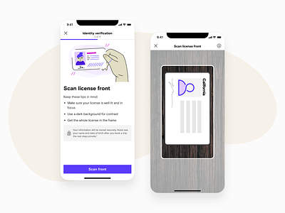 Automated ID Verification camera drivers license product design turo ui ux verification visual design