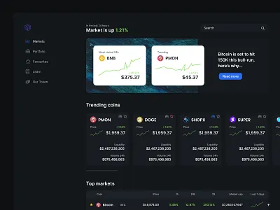 Crypto explorer dashboard blockchain branding concept crypto dashboard design dogecoin market ui ux