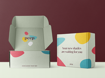 Peep Packaging brand identity branding briefbox design diveristy fun graphic design identity design logo minimal packaing pattern playful subscription summer sunglasses typography unique vector visual identity