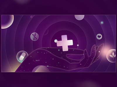 Common Grace christian editorial grace gradient hand illustration medicine space universe