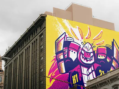 Big Bad andculture ape branding character cyber design gaming graphic design identity illustration kong logo pink robot screenprint vector yellow