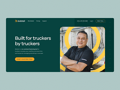 Bobtail Website bobtail brand brand identity branding freight illustration landing page logo trucking ui ux website