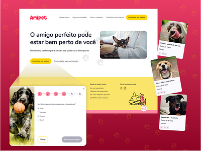 Amipet interaction interface pet ui ui design ux visual design web design yellow