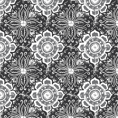 Spanish Tile Design adobe illustrator black and white design illustration linocut packaging printmaking product design repeat pattern spanish tile design