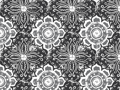 Spanish Tile Design adobe illustrator black and white design illustration linocut packaging printmaking product design repeat pattern spanish tile design