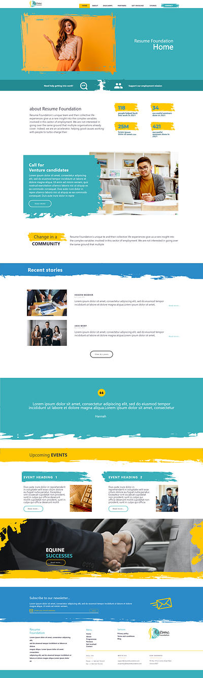 Website UI Design - Resume Foundation branding graphic design ui website website design