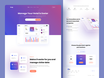 Inep. - Landing Page app dashboard design hotel landingpage ui ui ux uidesign uiux uiweb uix web webdesign