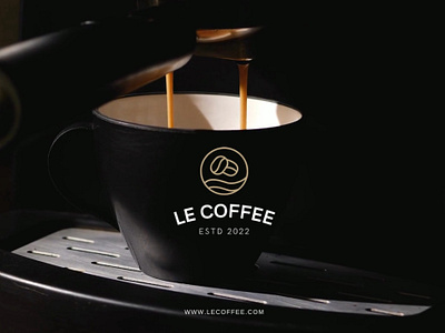 Le Coffee Branding branding cafe coffee graphic design line art logo logo design