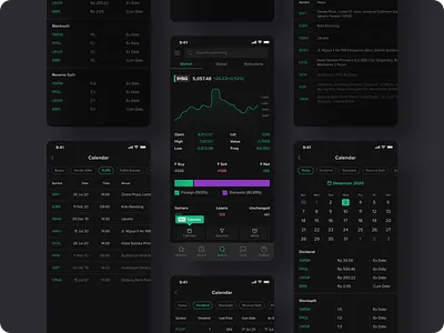 Stockbit Calendar apps dark download financial free interface investment market mobile mode stock stockmarket trading ui user ux