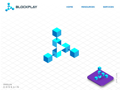 Blockchain Logo concept | Block+Play 3d logo blockchain blockchain logo branding crypto logo geometric logo illustration isometric logo logo logo design nft logo play button play icon logo play logo