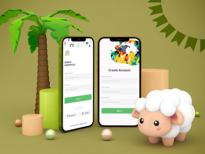 Qurban Marketplace (QM) adobe xd design figma illustration login marketplace marketplace desain mobile design mobile ui ui ui design ui login