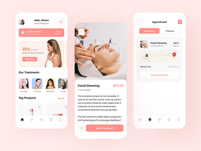 Dermatology - appointment booking App app app design booking booking app dermatology app design ui uiux ux