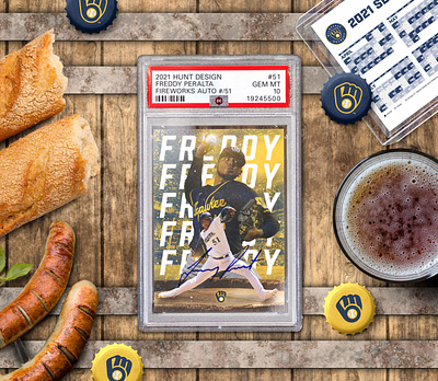 Freddy Peralta | Baseball Card Design adobe baseball baseball card baseball design brewers concept design freddy peralta milwaukee brewers mlb mockup photoshop print design product design product mockup sports sports card sports design