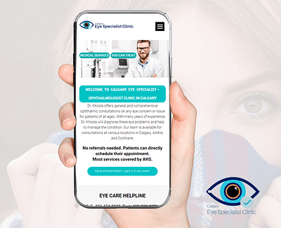 Calgary Eye Specialist ui wordpress wordpress designer wordpress web design