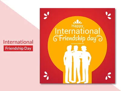 International friendship day greetings background design 2d banner beautiful brand branding clean colourful concept creative design flat illustration modern poster social media ui ux