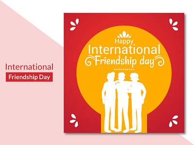 International friendship day greetings background design 2d banner beautiful brand branding clean colourful concept creative design flat illustration modern poster social media ui ux