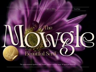 Mowgle beauty font beauty serif branding cover book custom font editorial design elegant serif font fantasy font font design font style imagination font lettering logo type serif typeface wedding invitation