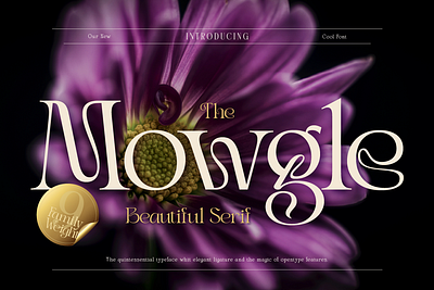 Mowgle beauty font beauty serif branding cover book custom font editorial design elegant serif font fantasy font font design font style imagination font lettering logo type serif typeface wedding invitation