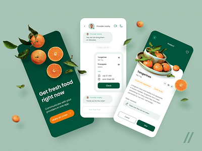 Food Ingredients Delivery App app delivery delivery app design food food delivery app green illustration marketplace mobile mvp online ordering purrweb restaurant startup supply ui ux vendor