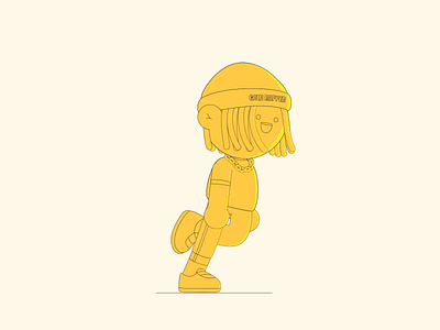 Gold ae animation character gold illustration motion nft rapper run