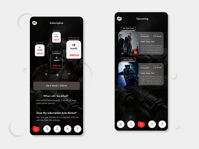 OTT Subscription and upcoming screen app app design app designer design flutterapp flutterdev flutterdevelopment mobile app design mobile design mobile ui mobileapp mobilepapps moviestreamingapp ottapp ottdesign ottplatform ui