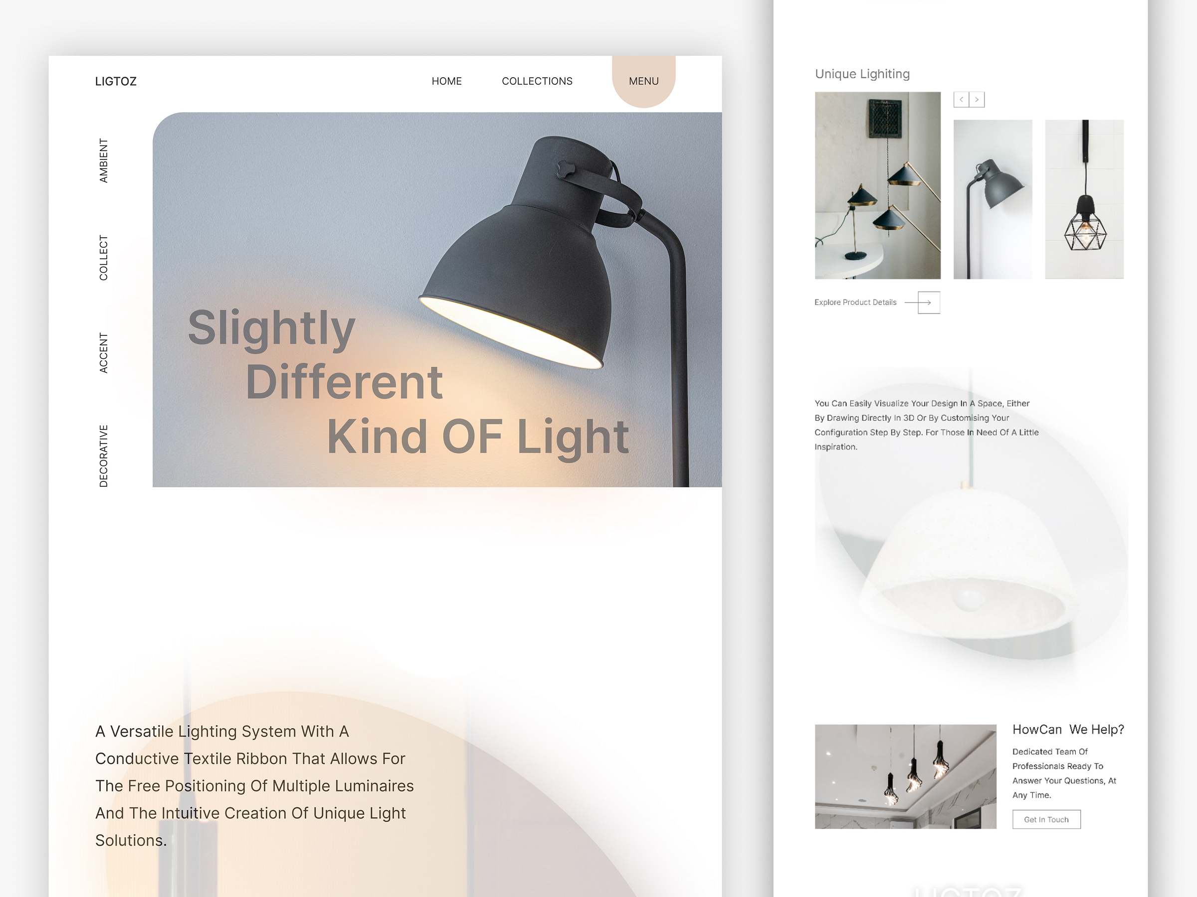 Lamp  Page Exploration by Bitmate Studio on Dribbble