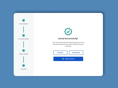 Invoice Successfully Saved Page form invoice invoice form ui web design
