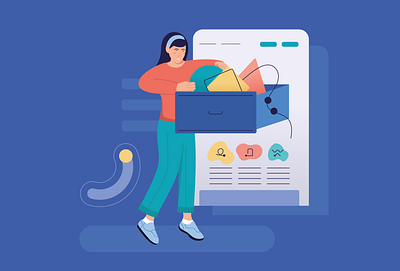 Illustration of design for website and technical programming articles blog branding character concept courses data design ecommerce flat graphic design icon illustration learning programming teaching technologies vector visual website