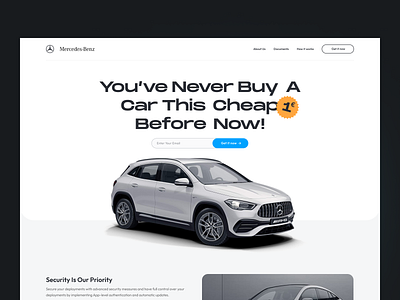 Car Sell landing page benz car landigpage landing minimal ui ux