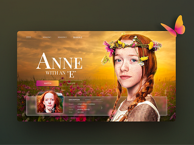 Main page for serial anne anne with an e branding concept daily design dribbble film first page illustration matte paint matte painting netflix photoshop serial ui uxui webdesign website