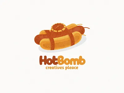 Hotdog and tnt bomb logo combination animation branding design flat food illustration logo typography ui ux vector