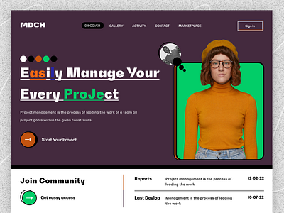 Project Management Landing page activity clean cpdesign creativepeoples landing page management minimal mobile app productivity project management saas saas website sass sass landing page task management task manager task website trending web web design