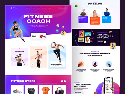 Fitness Website Design body building exercise farzan fitness fitness club fitness coach fitness shop gym health homepage landing page muscle nutrition protein rylic trainer web design website website design workout