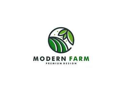 Modern Farm Logo brand branding company concept design farm graphic design illustration logo logo design nature organic vector
