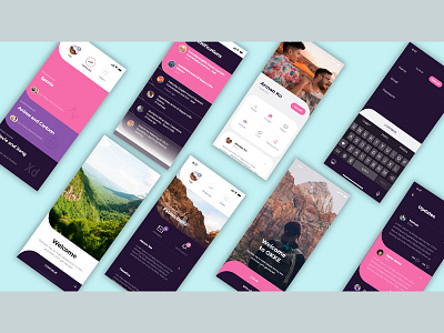 Social media design app design landing page social media design ui