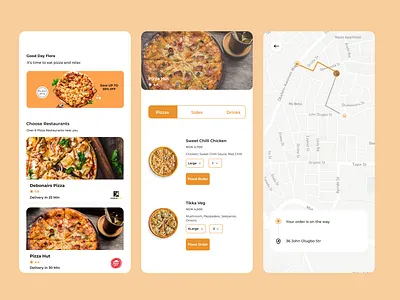 Pizza App Delivery app design pizza app ui ux