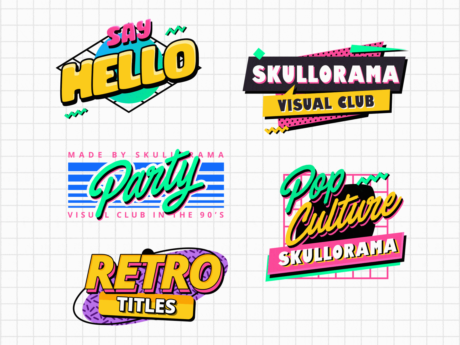 90s Retro Titles fun retro vintage