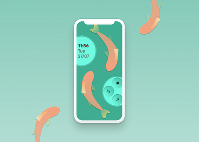 Lockscreen design apple dailydesign design fish fishdesign gradient illustration koifish lockscreen pastel quickdesign ui vector