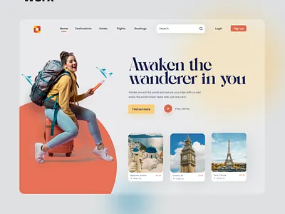 Travel Web Page animation animation 2d branding character design illustration illustrator logo ui