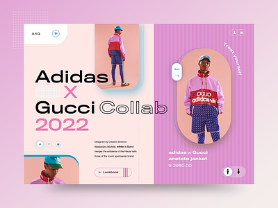 adidas x Gucci 2022 campaign - design concept v3 clean design fashion layout modern typography ui ux