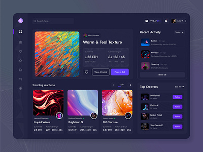 Gemmy || NFT Market Dashboard 2021 2021 trend clean ui colorful crypto dashboard design nft nft dashboard nft marketplace nft web app typography ui web app