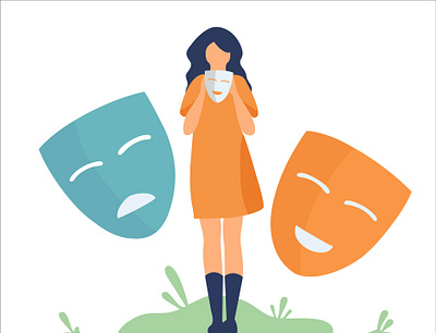 Two sides of a person. design graphic design illustration logo painting vector