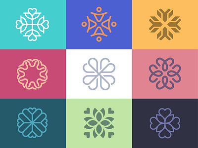 Logo Collection abstract brand identity cute flower heart logo collection minimal