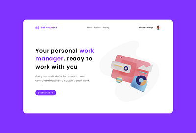 Website Landing Page UI - Silly Project branding design design inspiration illustration landing page logo ui uiux web landing page website website design website landing page