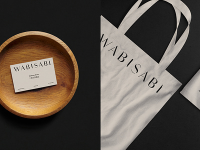 WABISABI - Physical Branding branding branding identity business card design japan japanese luxury minimal tote bage