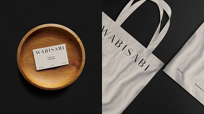 WABISABI - Physical Branding branding branding identity business card design japan japanese luxury minimal tote bage