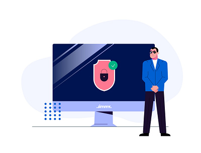 Security 2d boy character design illustration man men ui