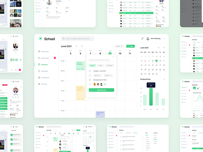 School Admin - Dashboard View admin chart clean college course dashboard elearning messenger minimalism online school staff student study table teacher ui design university ux design website